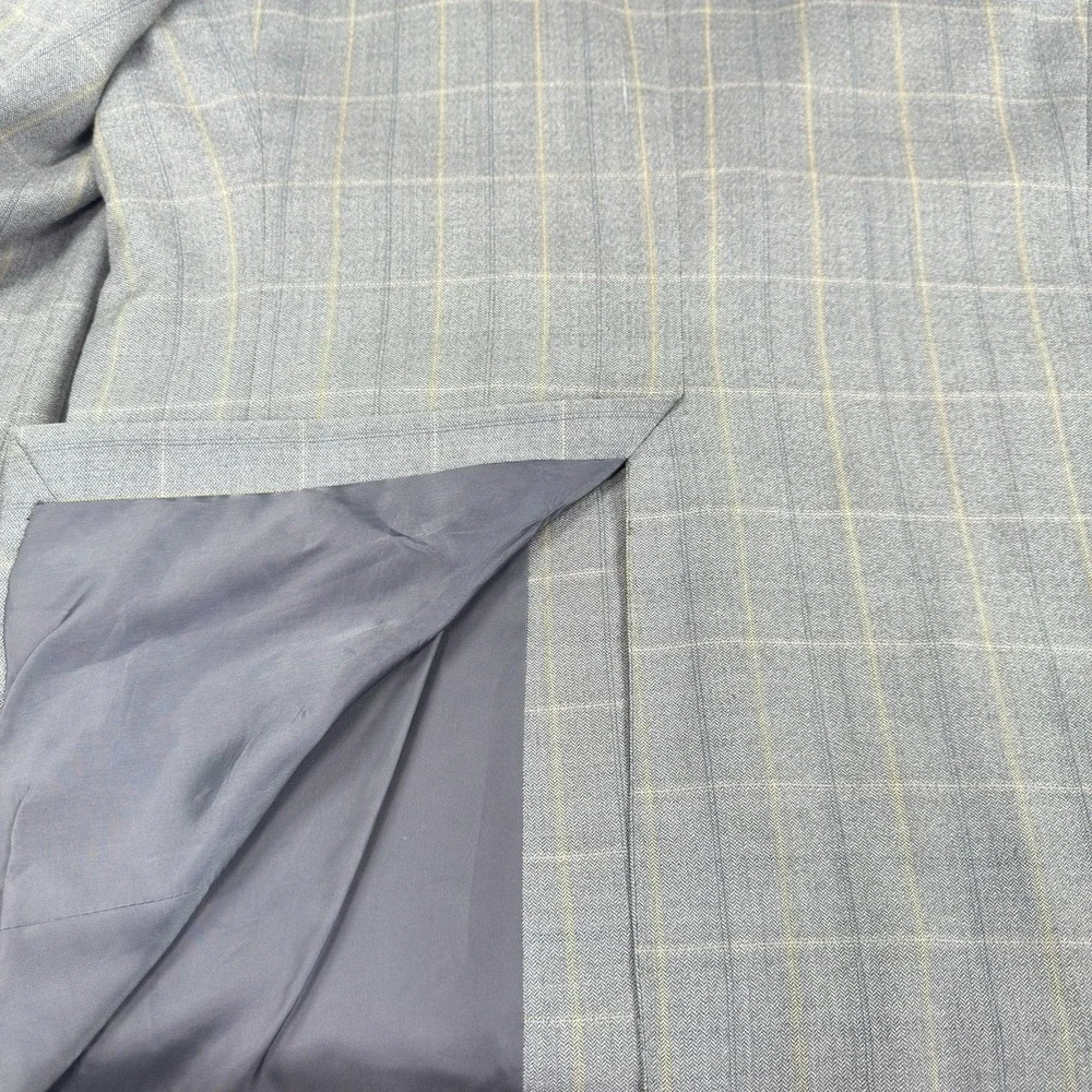 VTG‎ HICKEY FREEMAN Mens Sport Coat Blazer Jacket Size 44L Morgan Check Wool USA